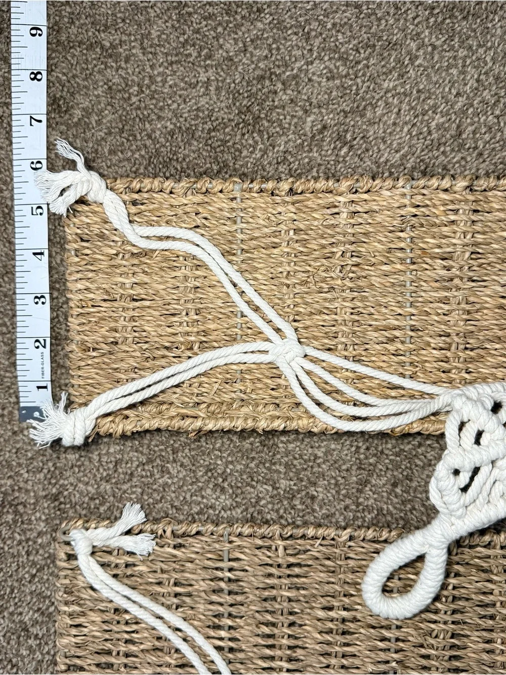 Handmade Macramé Hanging Shelves in Natural Brown and Cream